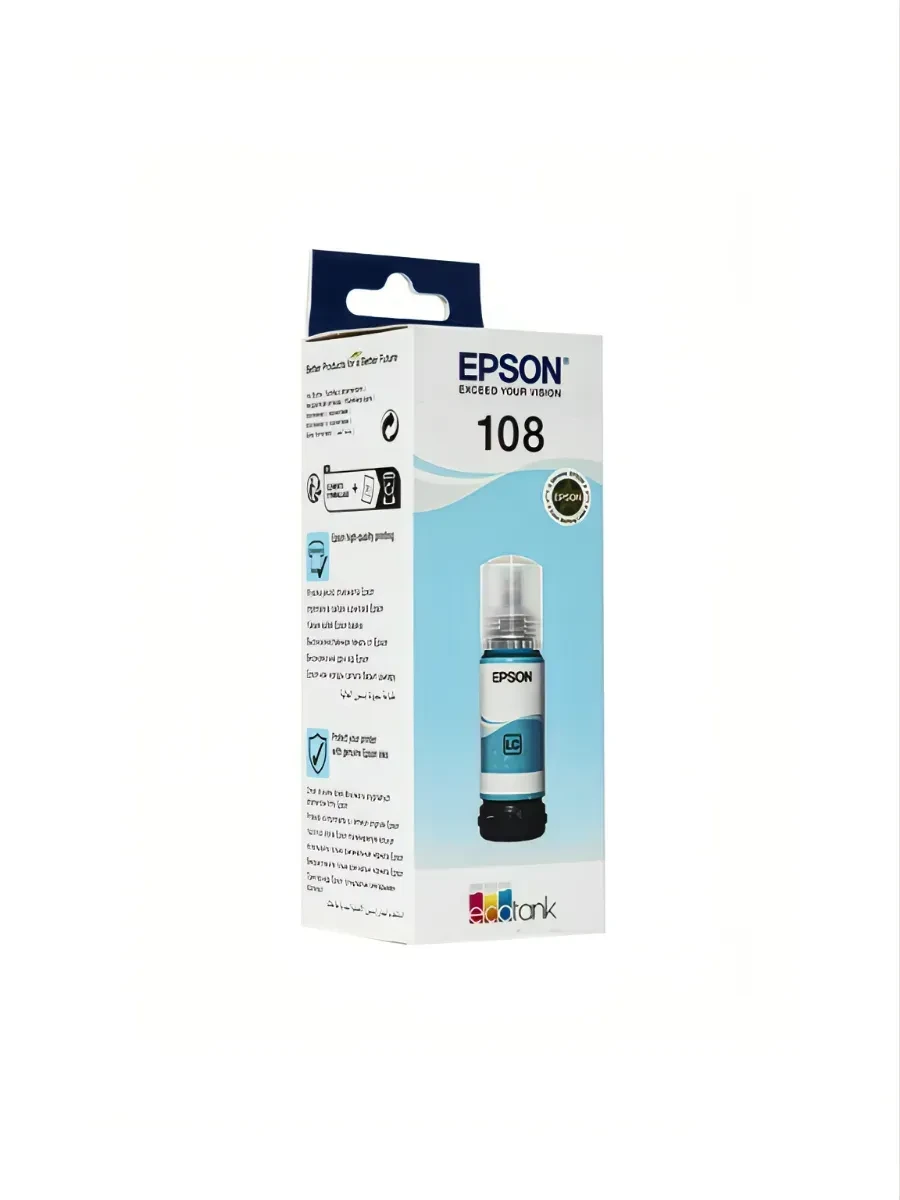 Картридж Epson, C13T09C54A 108 EcoTank, light blue
