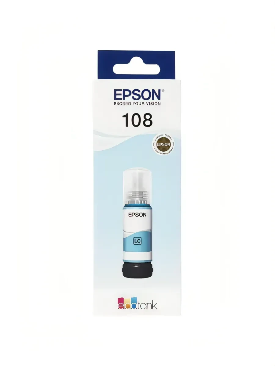Картридж Epson, C13T09C54A 108 EcoTank, light blue — 3