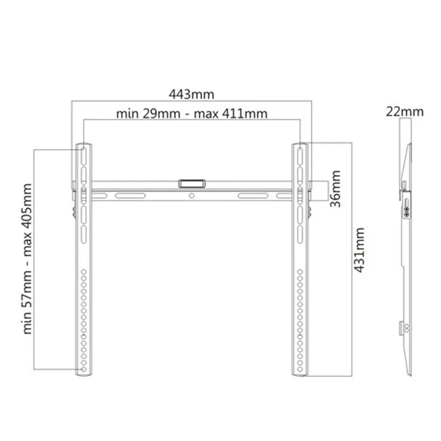 Кронштейн Brateck LP43-44, 32-55", 40кг — 2