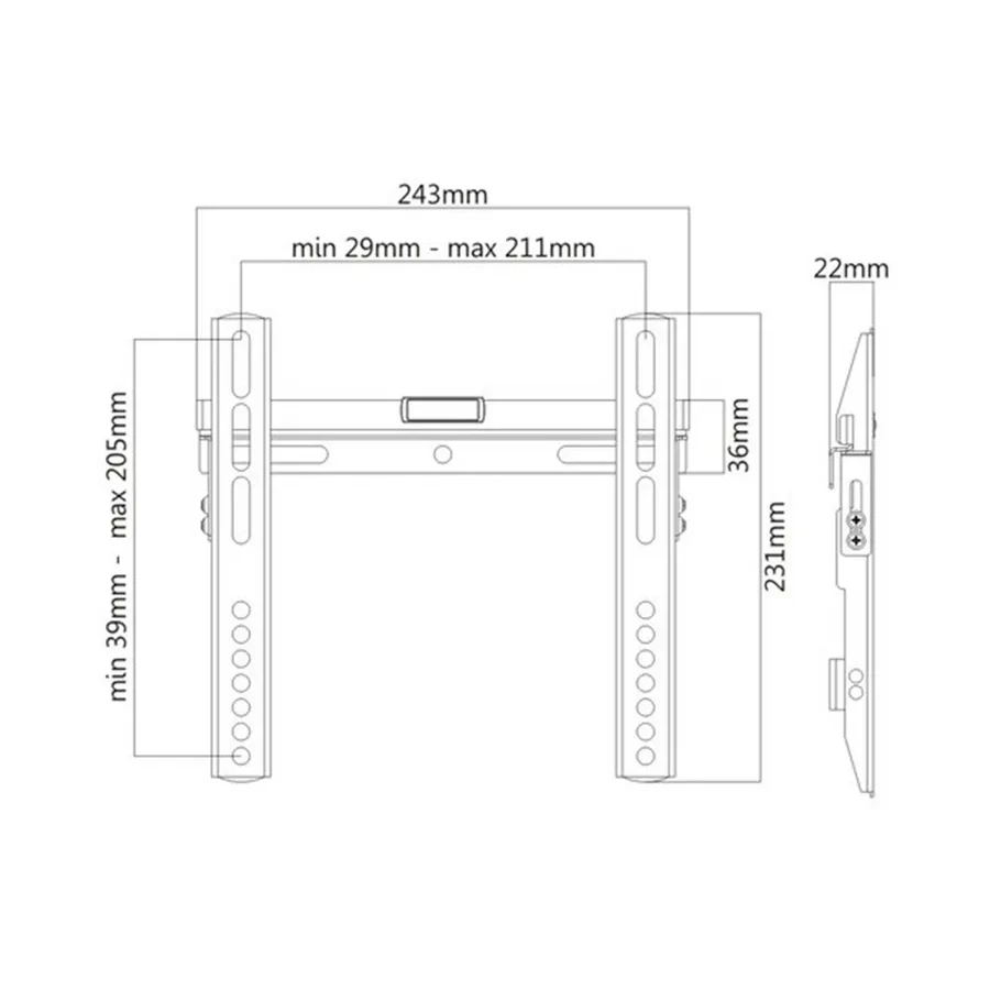 Кронштейн Brateck LP43-22, 23"-42", макс 40 кг — 2