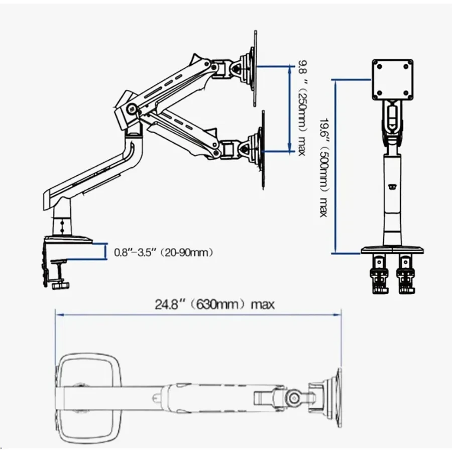 Крепление NB A5, газлифт, 27"-50", VESA 75-100, чёрное — 2