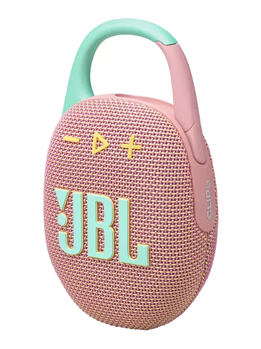 Портативная колонка JBL Clip 5, Bluetooth, карабин, розовая