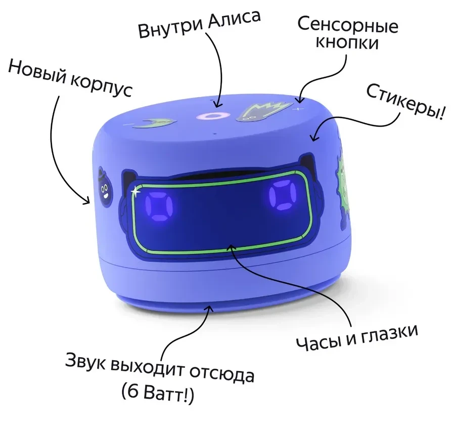 Умная колонка Yandex Station Лайт 2Gen, 6 Вт, USB Type-C, фиолетовая