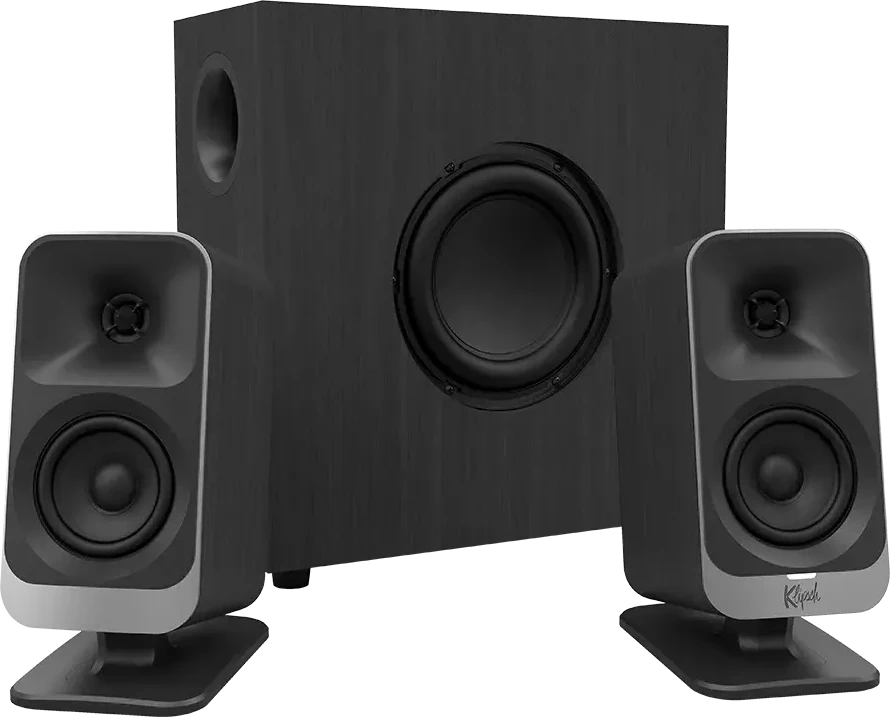 Klipsch ProMedia Lumina 2.1 Gaming Audio System with Subwoofer and LED Lighting Effects Built-in, Black