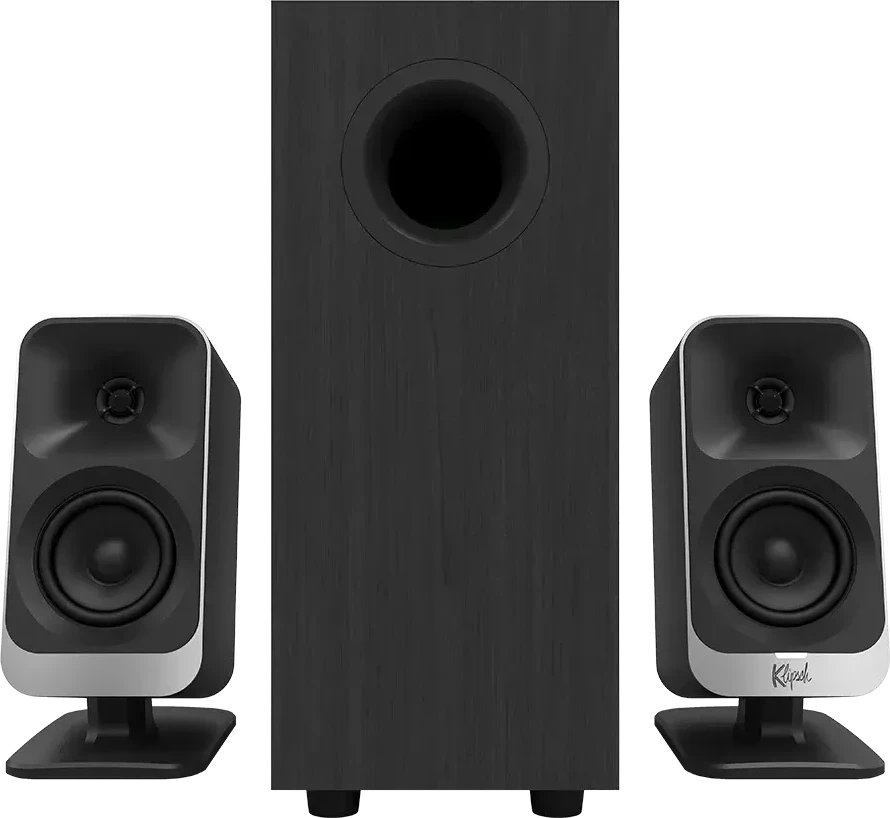 Klipsch ProMedia Lumina 2.1 Gaming Audio System with Subwoofer and LED Lighting Effects Built-in, Black — 2