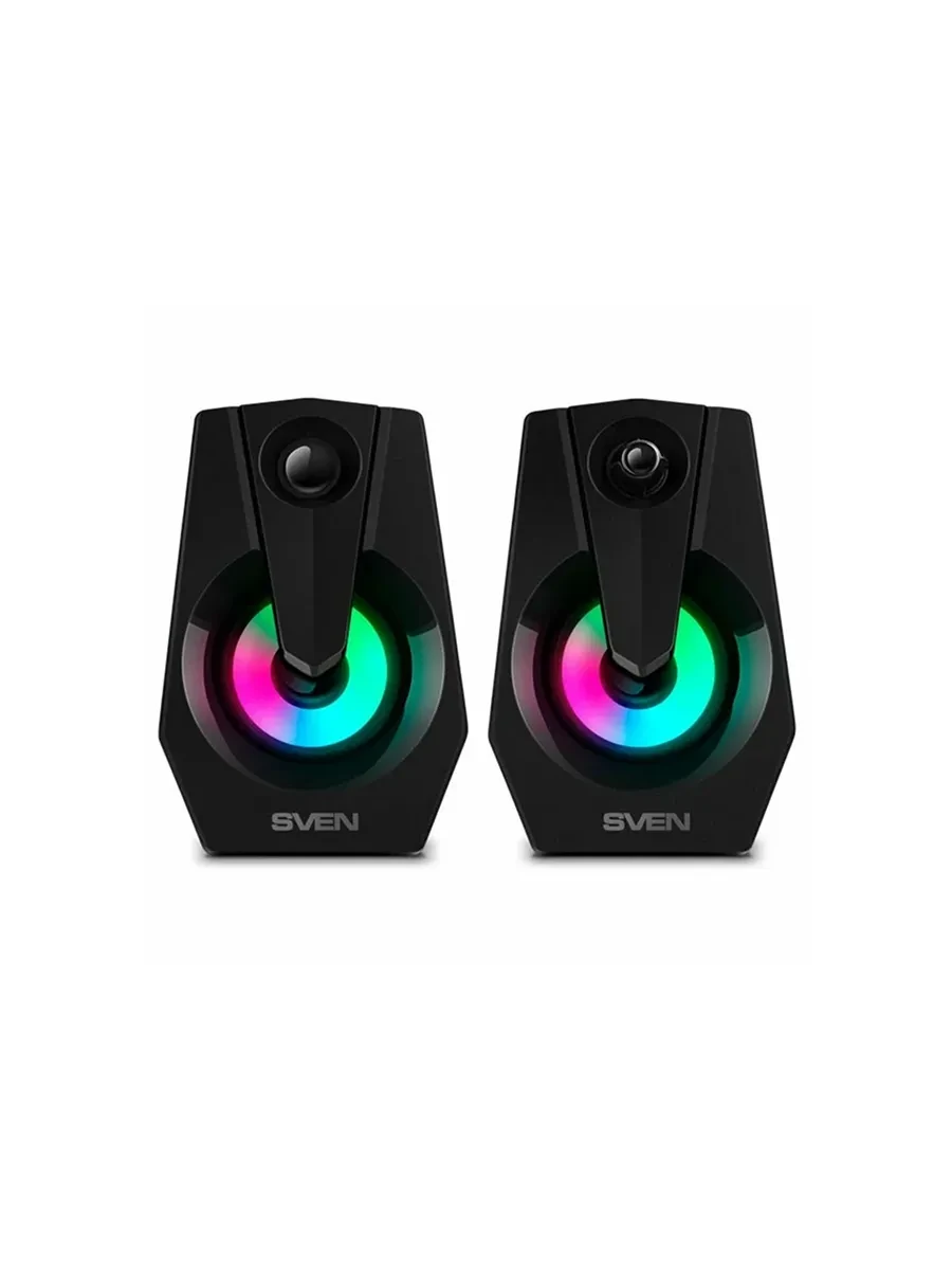 Колонки Sven 370 (2.0), Black, 6 Вт (2x3) RMS, 100Hz-20kHz, RGB, USB — 3