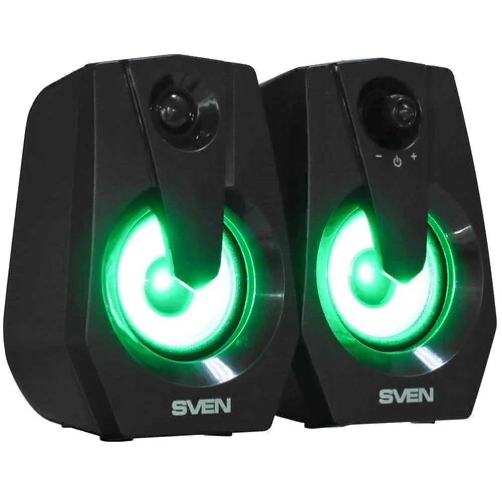Колонки Sven 370 (2.0), Black, 6 Вт (2x3) RMS, 100Hz-20kHz, RGB, USB — 4