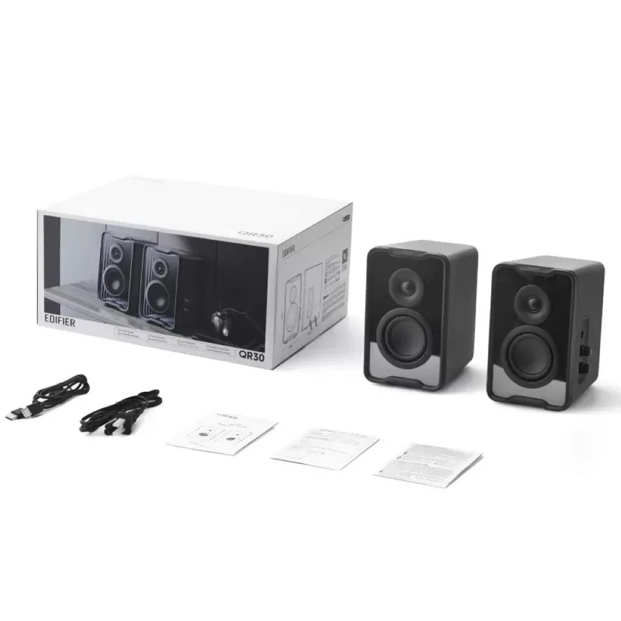 Акустическая система Bluetooth Edifier QR30 Black <2.0, RMS 30Вт, 63Гц-20кГц, BT, USB-A, AUX> — 4