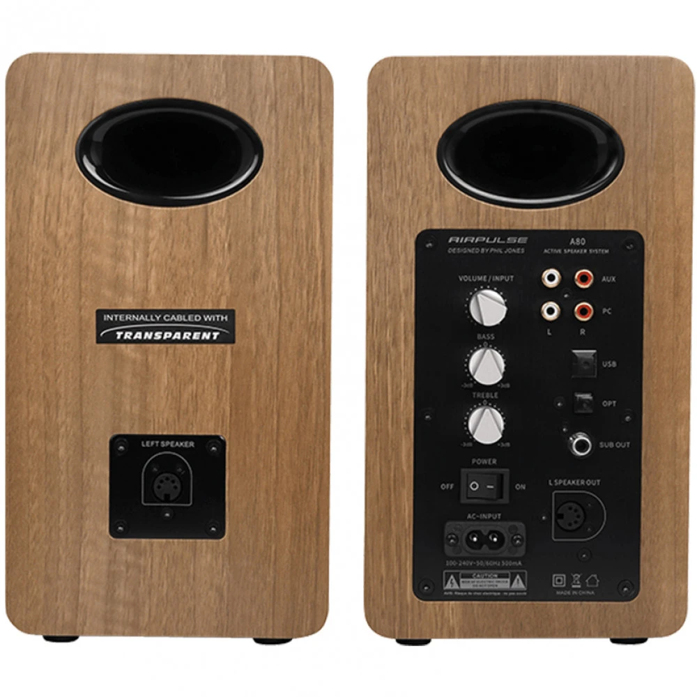 Колонки Edifier A80 (2.0), Walnut, 100Вт (2x50), 52Hz-40kHz, BT, AUX, USB-B, Optical — 4