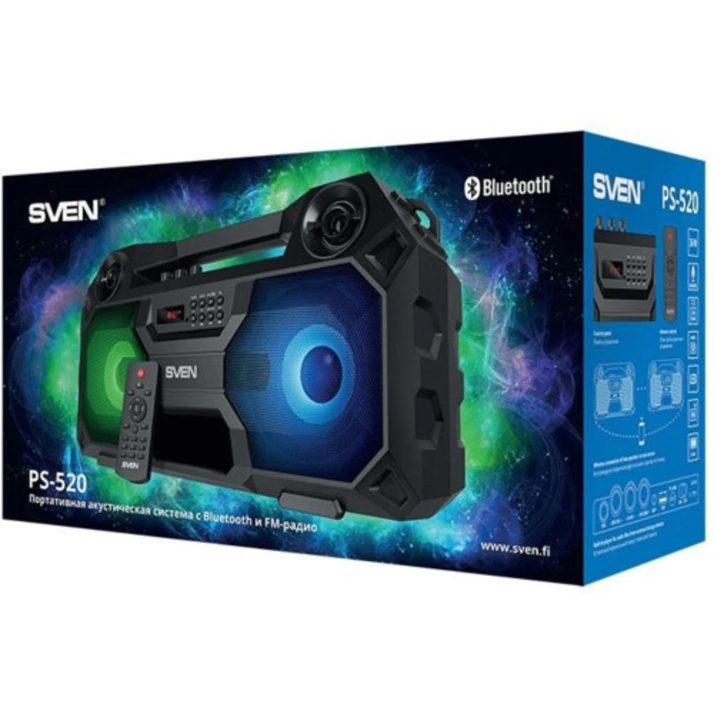 Колонка портативная Sven PS-520 (2.0), Black — 5