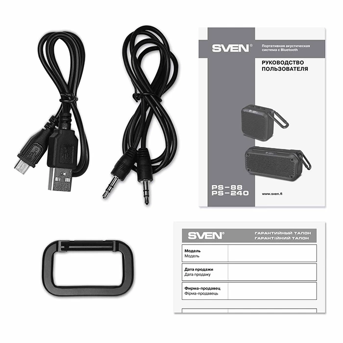 Колонка портативная Sven PS-88 (1.0), Black — 2