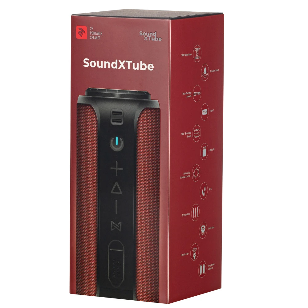 Колонка портативная 2E SoundXTube (2.0), Red — 3