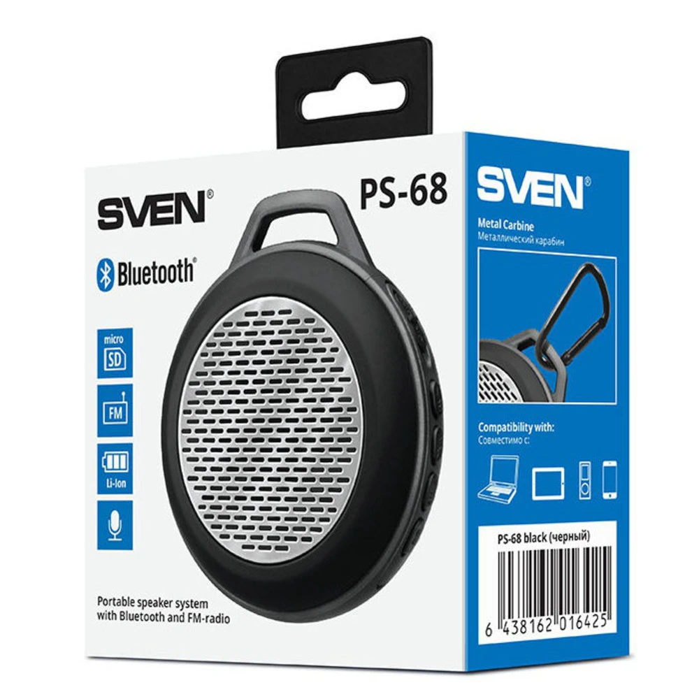 Колонка портативная Sven PS-68, Black — 2