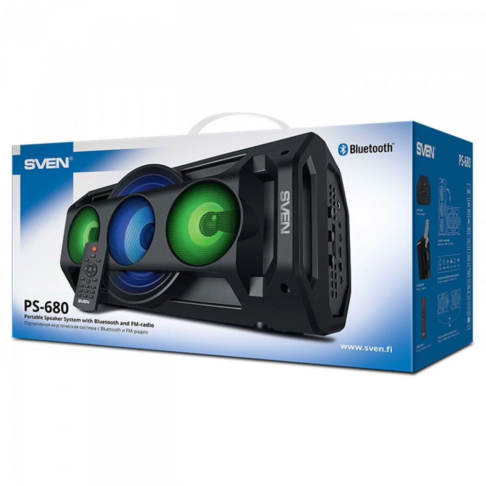 Колонка портативная Sven PS-680 (2.0), Black — 4