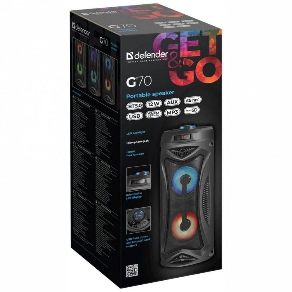 Колонка портативная Defender G70 (2.0), Black — 4
