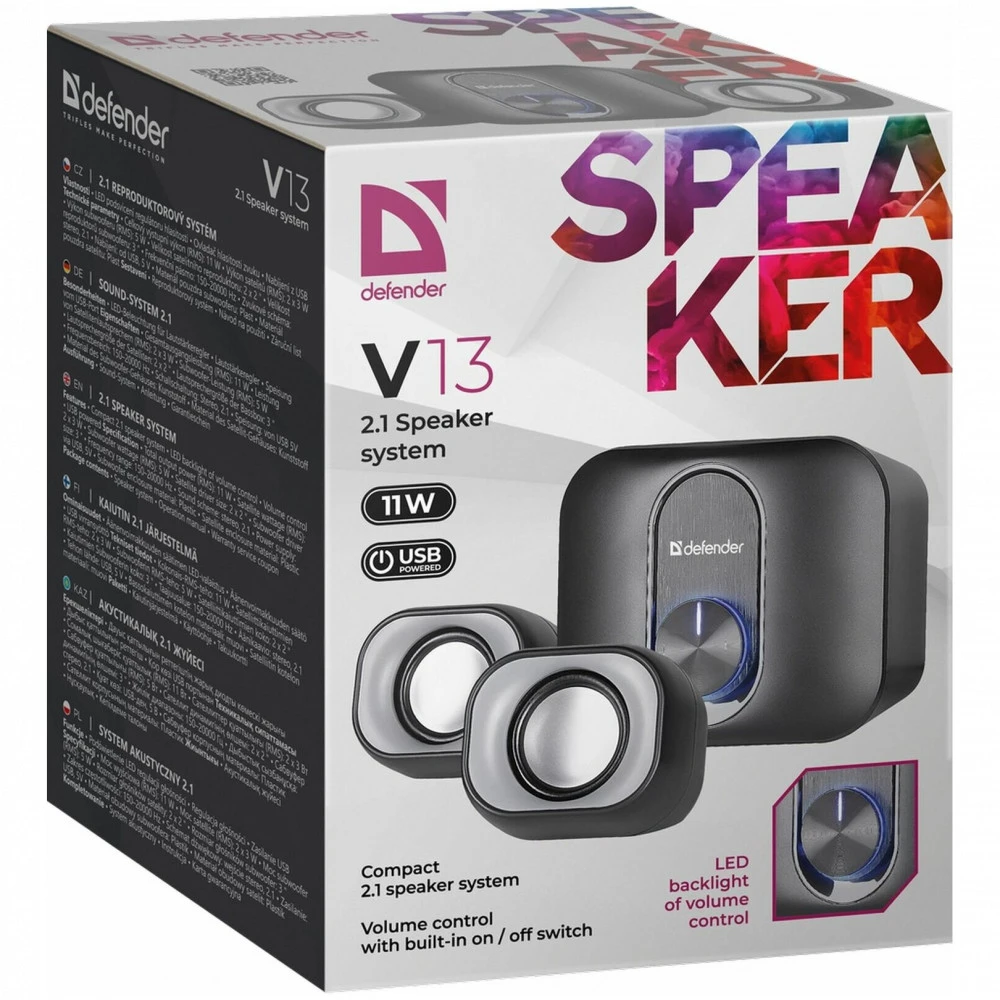 Колонки Defender V13 (2.1), Black-Gray, USB — 3