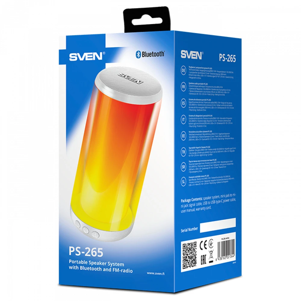 Колонка портативная Sven PS-265, White — 4
