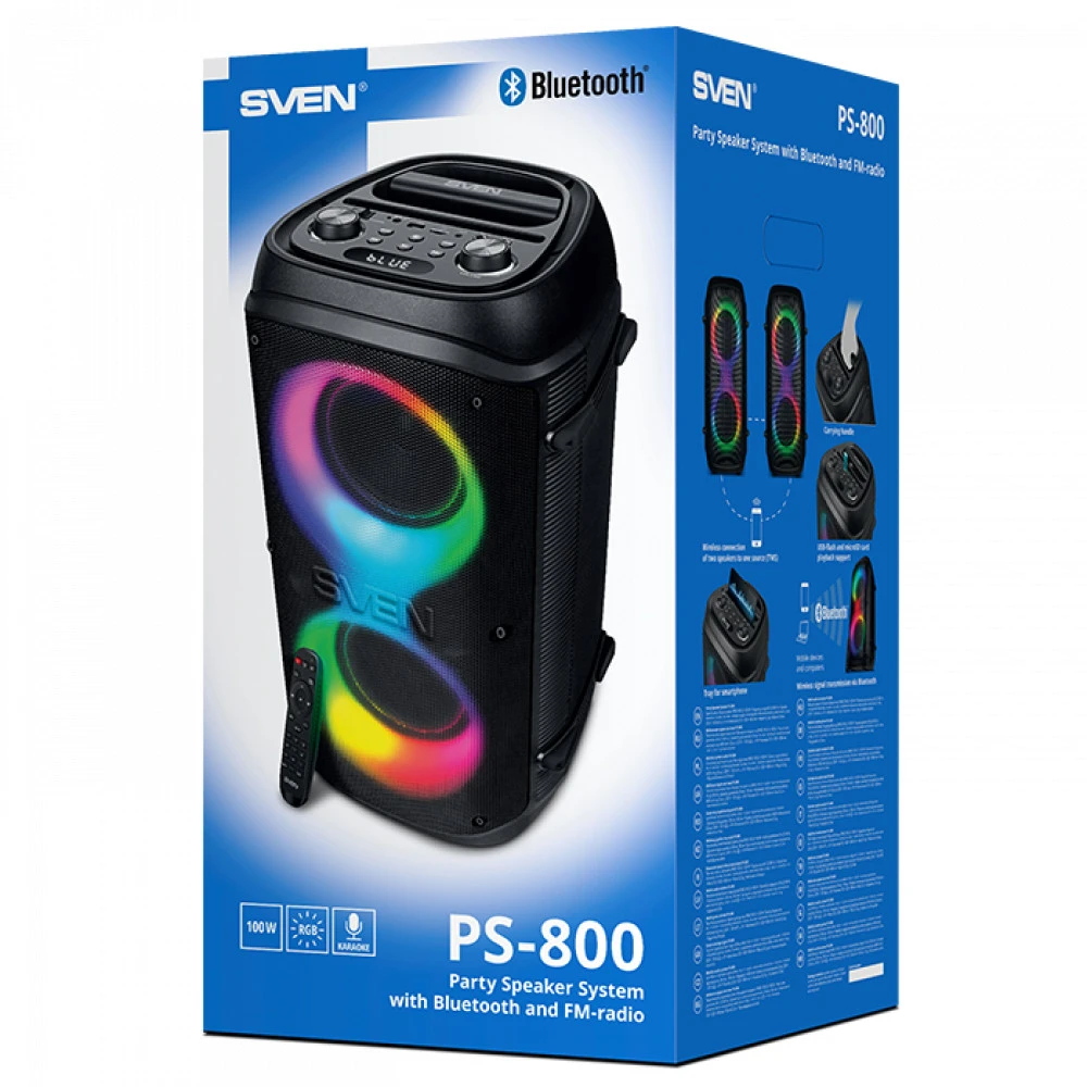 Колонка портативная Sven PS-800 (2.0), Black — 4