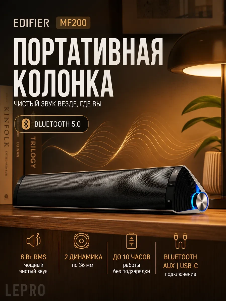 Колонка портативная Edifier MF200 (2.0), Grey