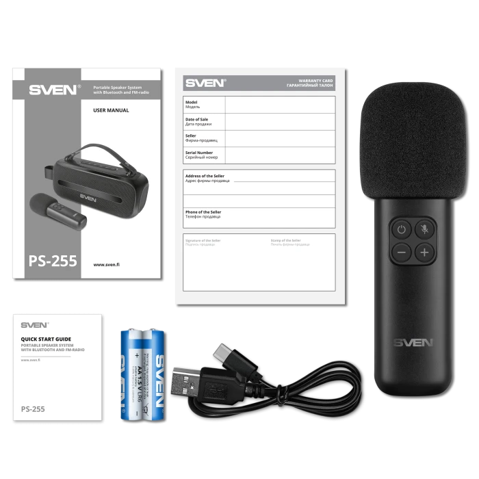 Колонка портативная Sven PS-255, Black — 2