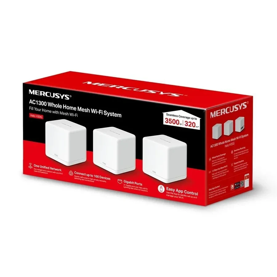 Mesh Wi-Fi система Mesh Mercusys Halo H30 AC1200 3-pack Wi-Fi 5 — 4