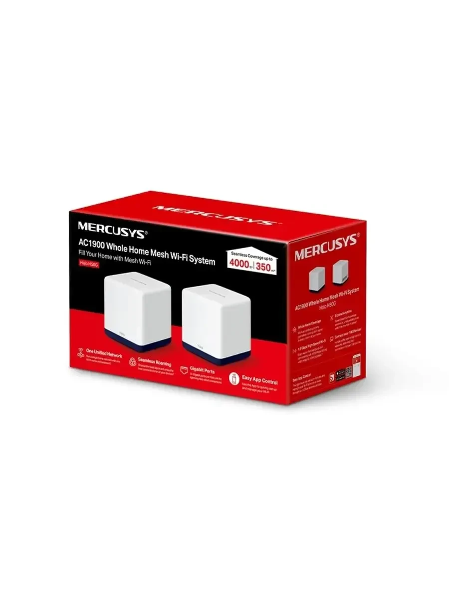 Mesh Wi-Fi система Mesh Mercusys Halo H50G AC1900 GbE 2-pack Wi-Fi 5 — 2