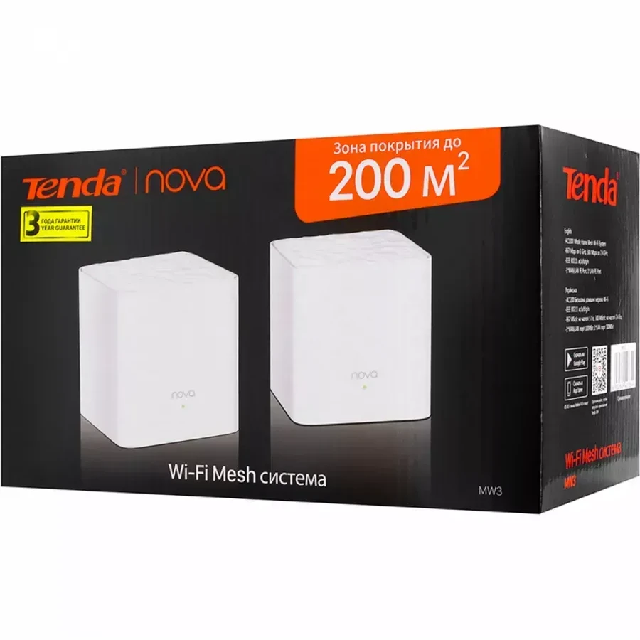 Сетевая система Tenda Nova MW3, WiFi 5, 1200 Mbps, 2 узла — 4