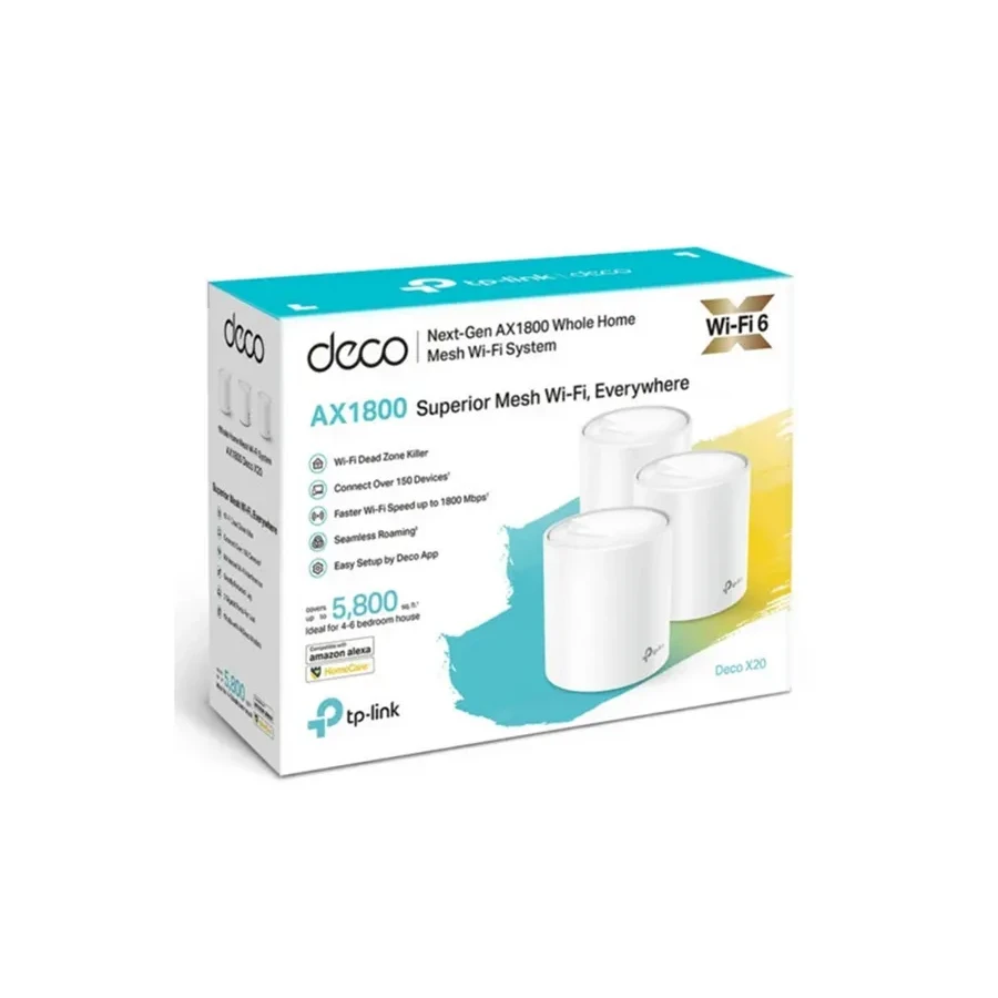 Роутер TP-Link Deco X20, 3-pack, AX1800, Wi-Fi 6 — 3