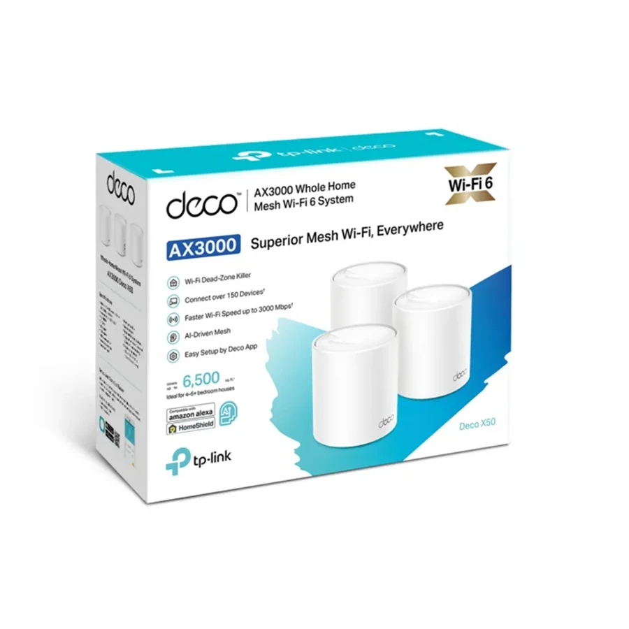 Роутер TP-Link Deco X50, 3-pack, AX3000, Mesh Wi-Fi — 3