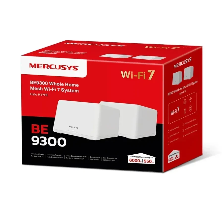 Mesh Wi-Fi система Mercusys Halo H47BE, Wi-Fi 7, 2-pack