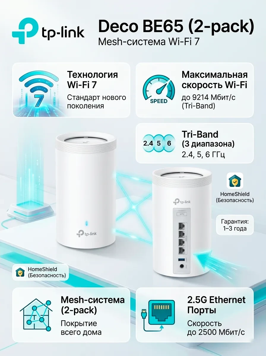 Mesh Wi-Fi система Deco BE65(2-pack)