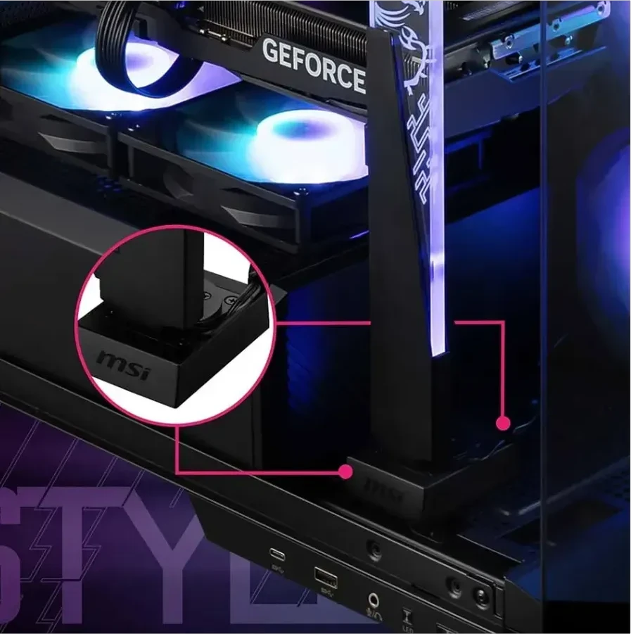 Держатель видеокарты MSI MPG ARGB, черный — 2