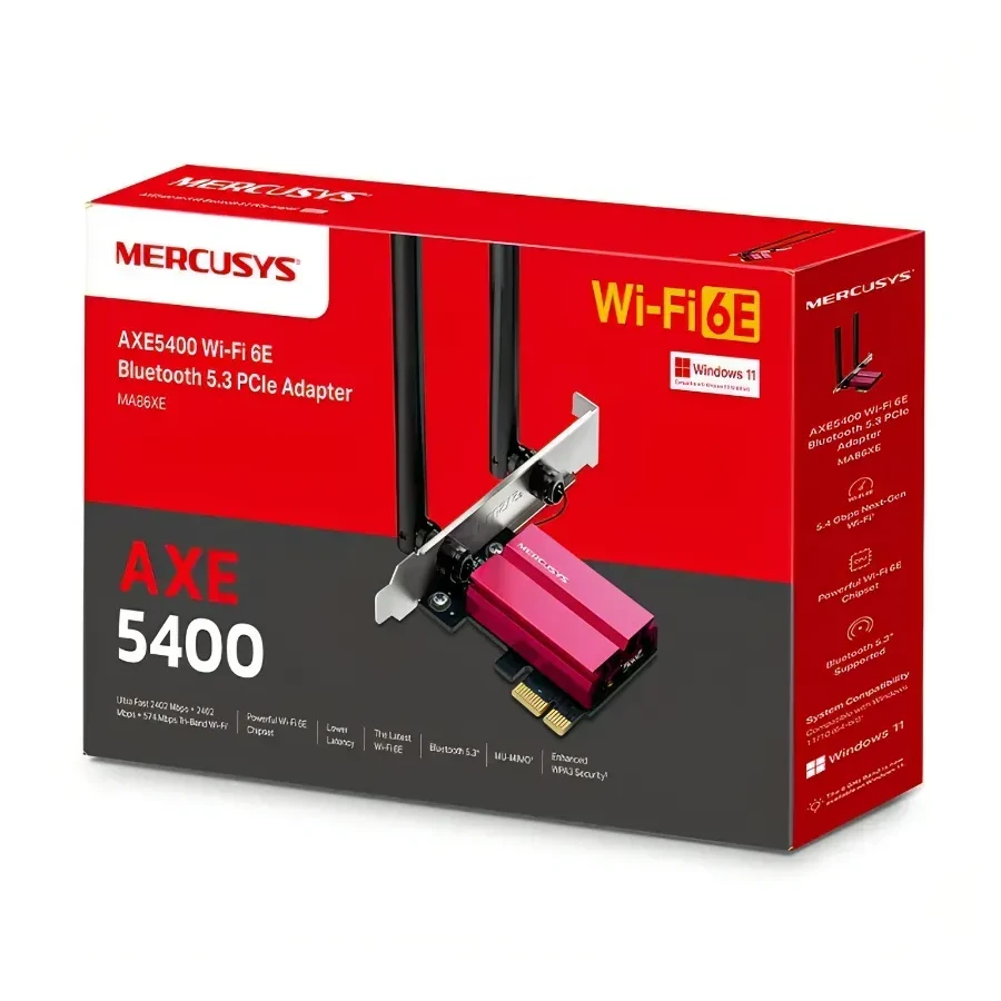 Адаптер Wi-Fi PCIe AX3000 Mercusys MA86X, BT 5.2 — 3