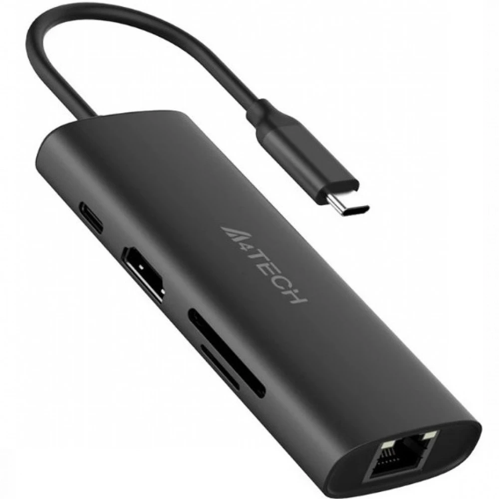 Адаптер A4tech DST-80C, 100W, USB-C, HDMI, TF, SD, LAN — 5