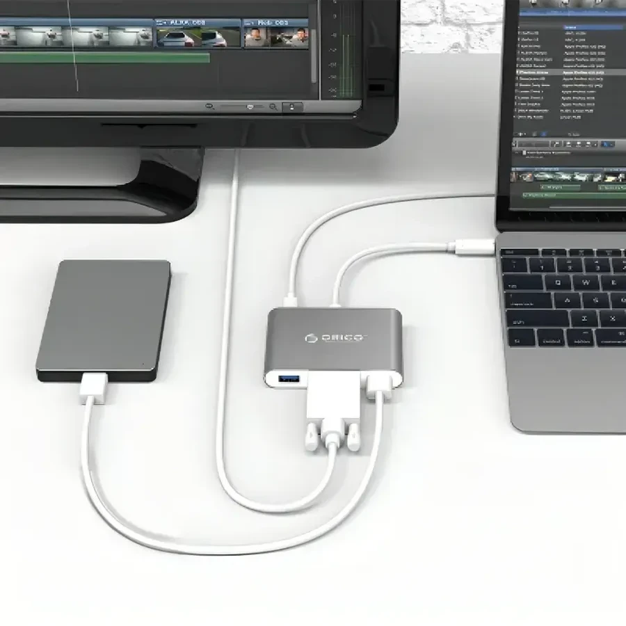 Адаптер ORICO RCV3A-SV-PRO VGA, Type-C, USB 3x