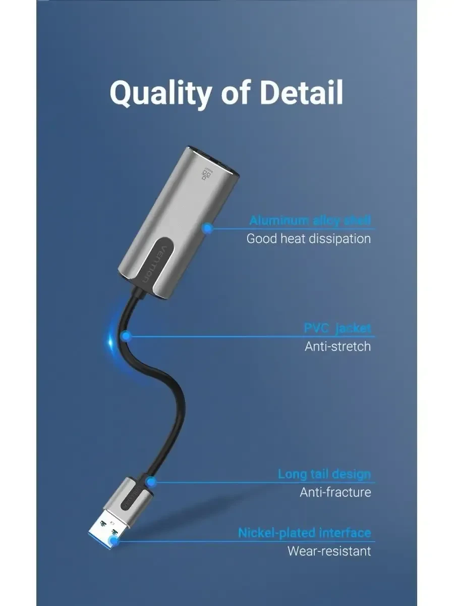 Адаптер Vention CEWHB USB 3.0 Ethernet — 4