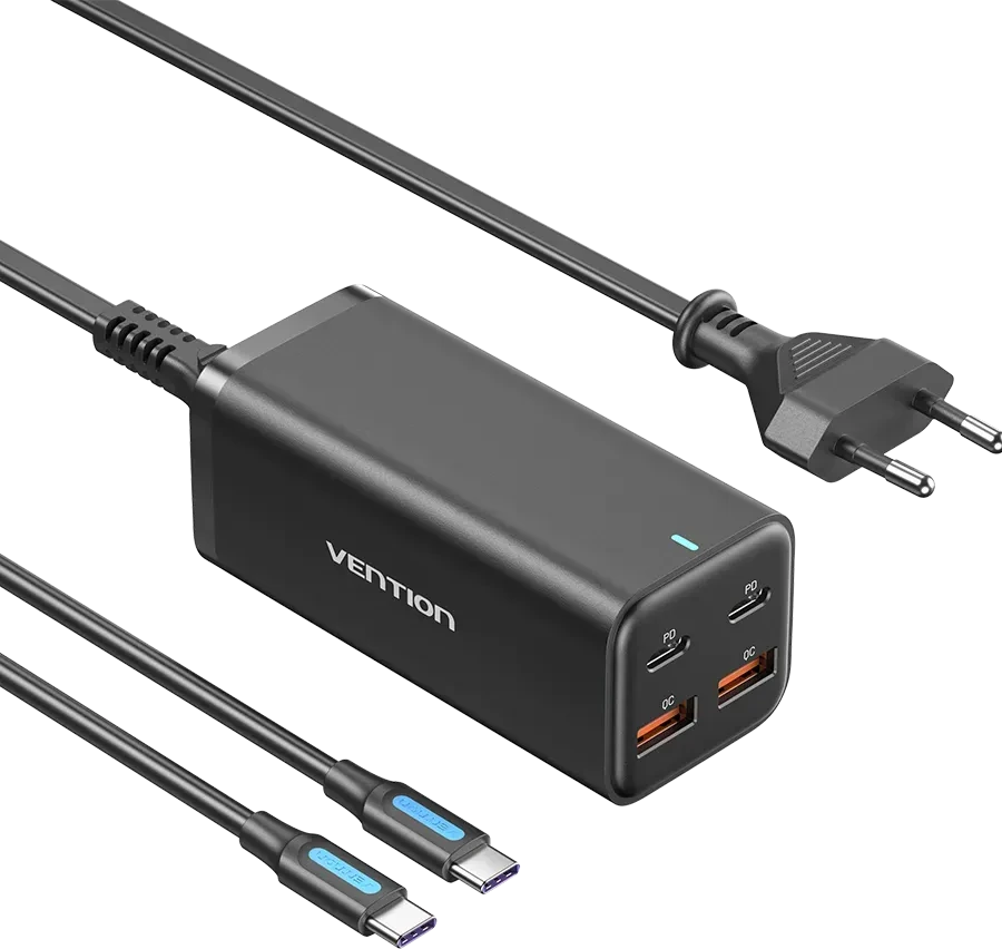 Зарядный блок Vention FBSBG-EU 4USB GaN 100W