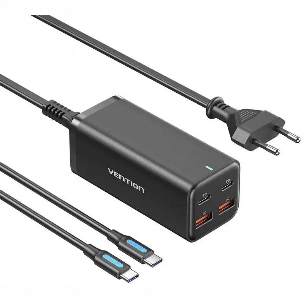 Зарядный блок Vention FBSBG-EU 4USB GaN 100W — 2
