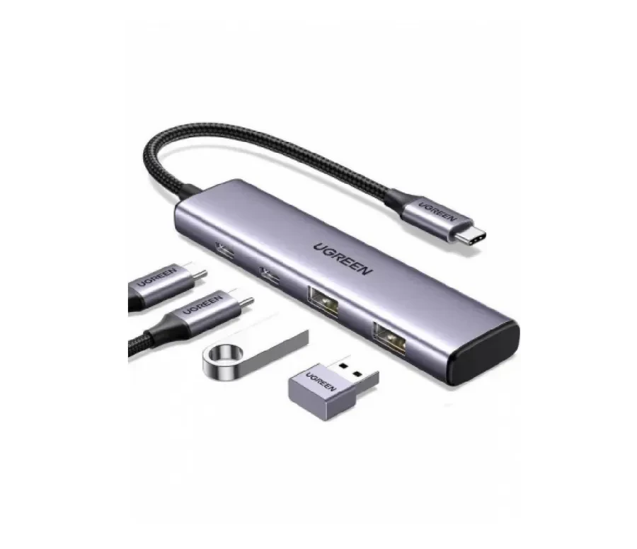 USB-хаб HUB Ugreen CM473 USB-C, 2xUSB-A+2xUSB-C