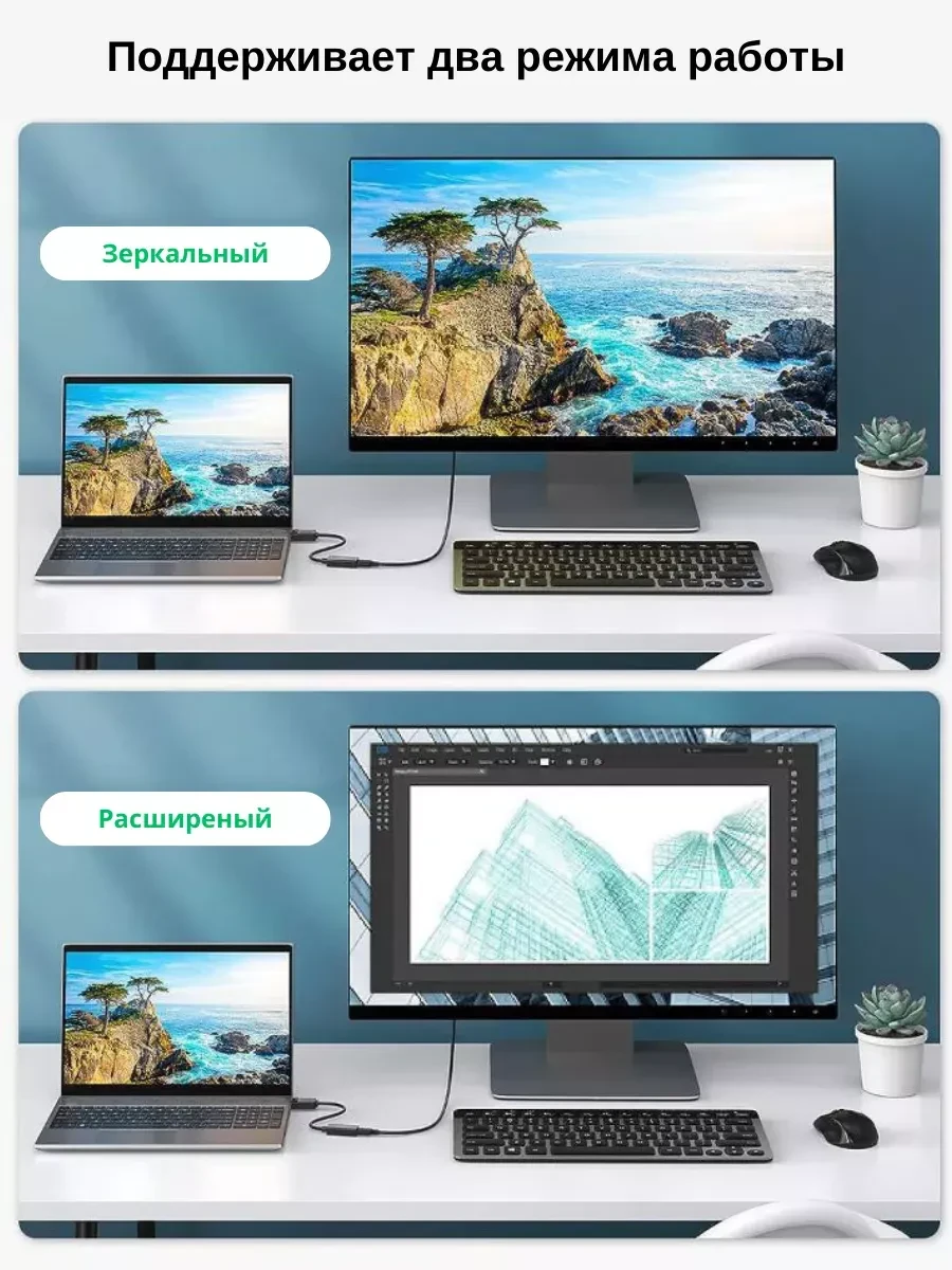 Конвертер UGREEN MM137 DisplayPort to HDMI, 1080p — 5