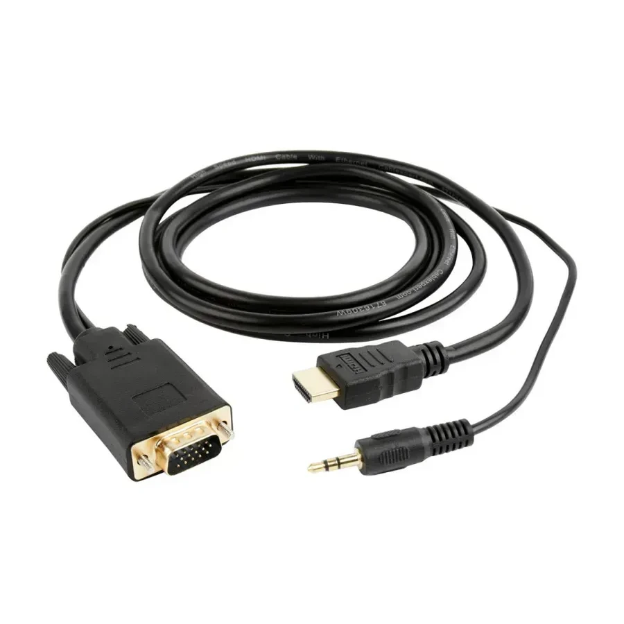 Адаптер HDMI (m) - VGA (m) с аудио, Cablexpert, 5м