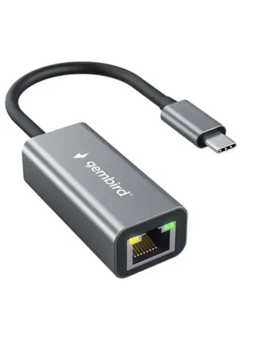Сетевая карта NIC USB, 10/100/1000 Mb, Gembird NIC-U8, Type-C LAN — 2
