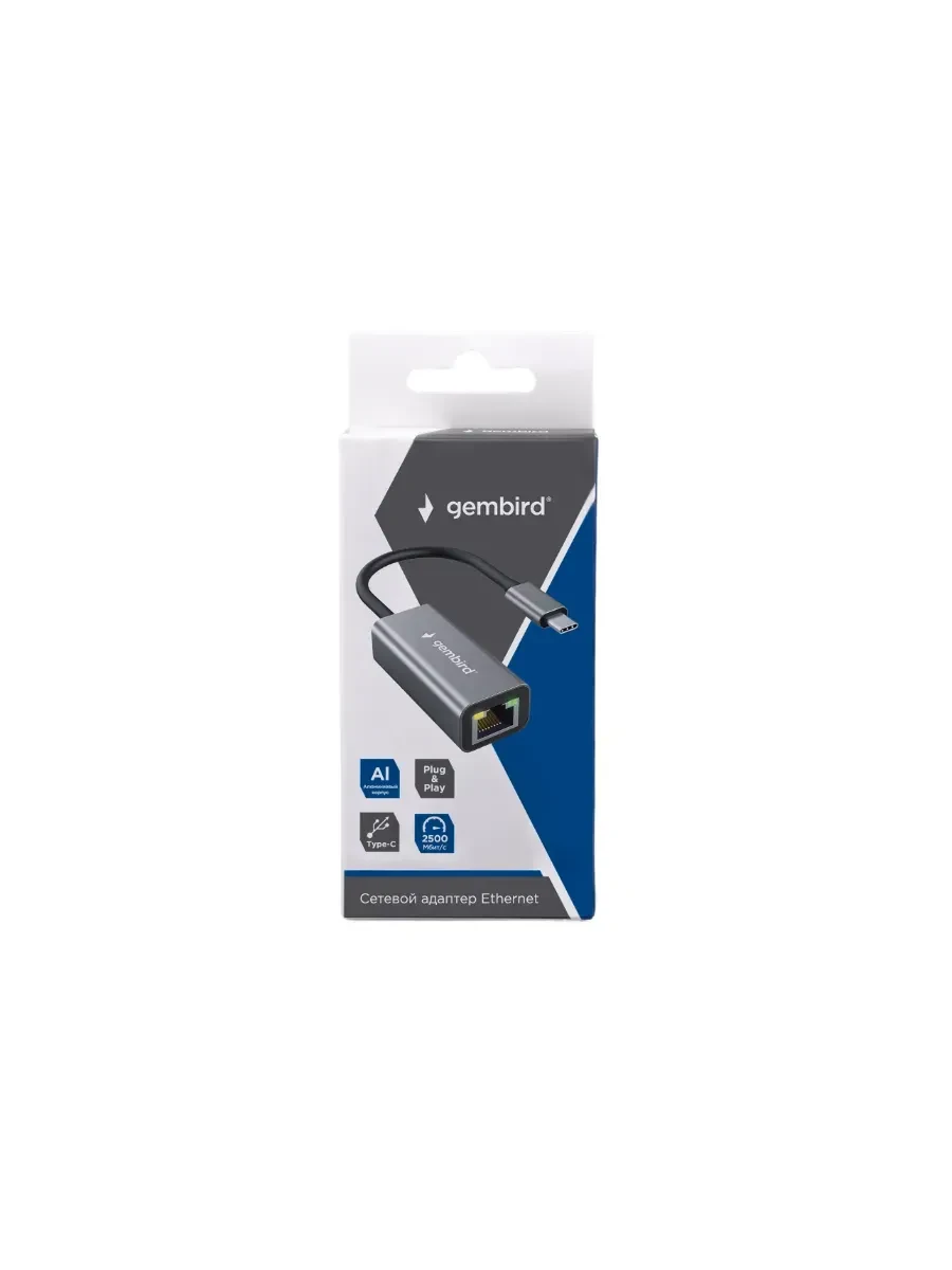 Сетевая карта NIC USB, 10/100/1000 Mb, Gembird NIC-U8, Type-C LAN — 3