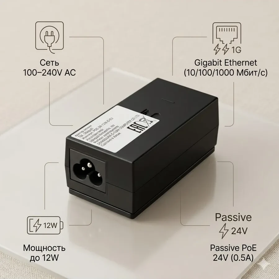 Адаптер PoE GBE POE-24-12W-G UBIQUITI