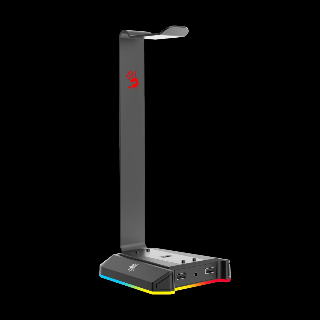 Подставка для наушников A4Tech Bloody GS2, 3.5mm jack, USB, RGB, Black