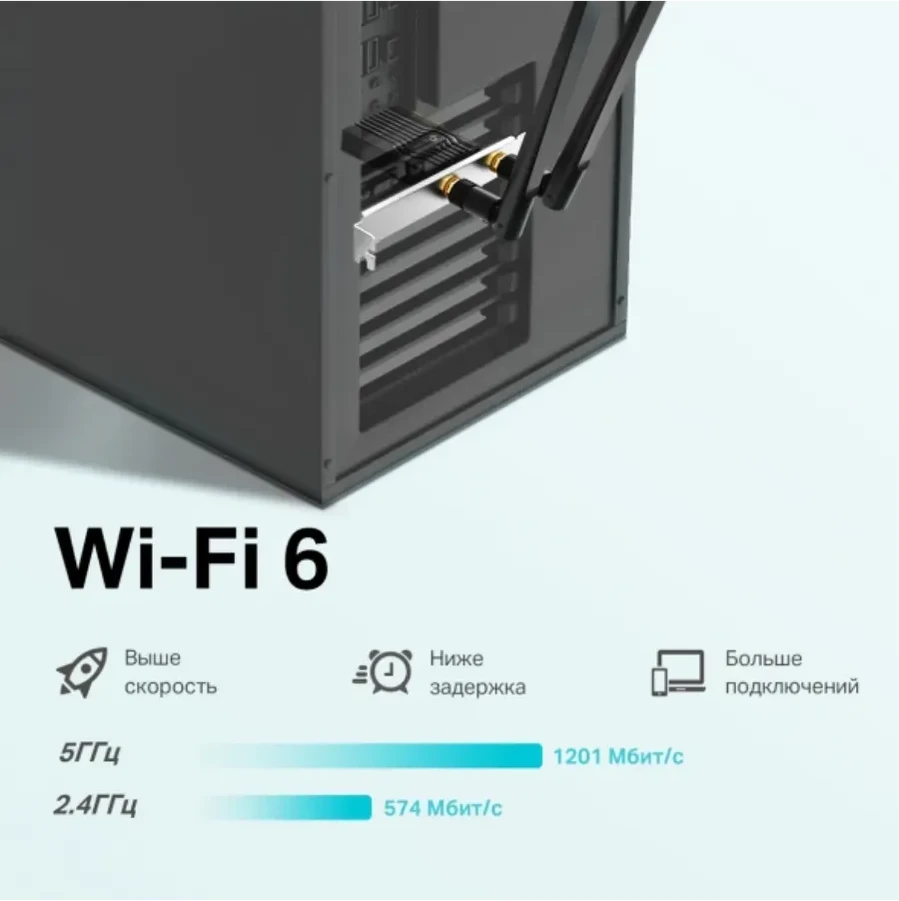 Адаптер Wi-Fi PCIe AX1500 Tp-Link Archer TX20E — 4
