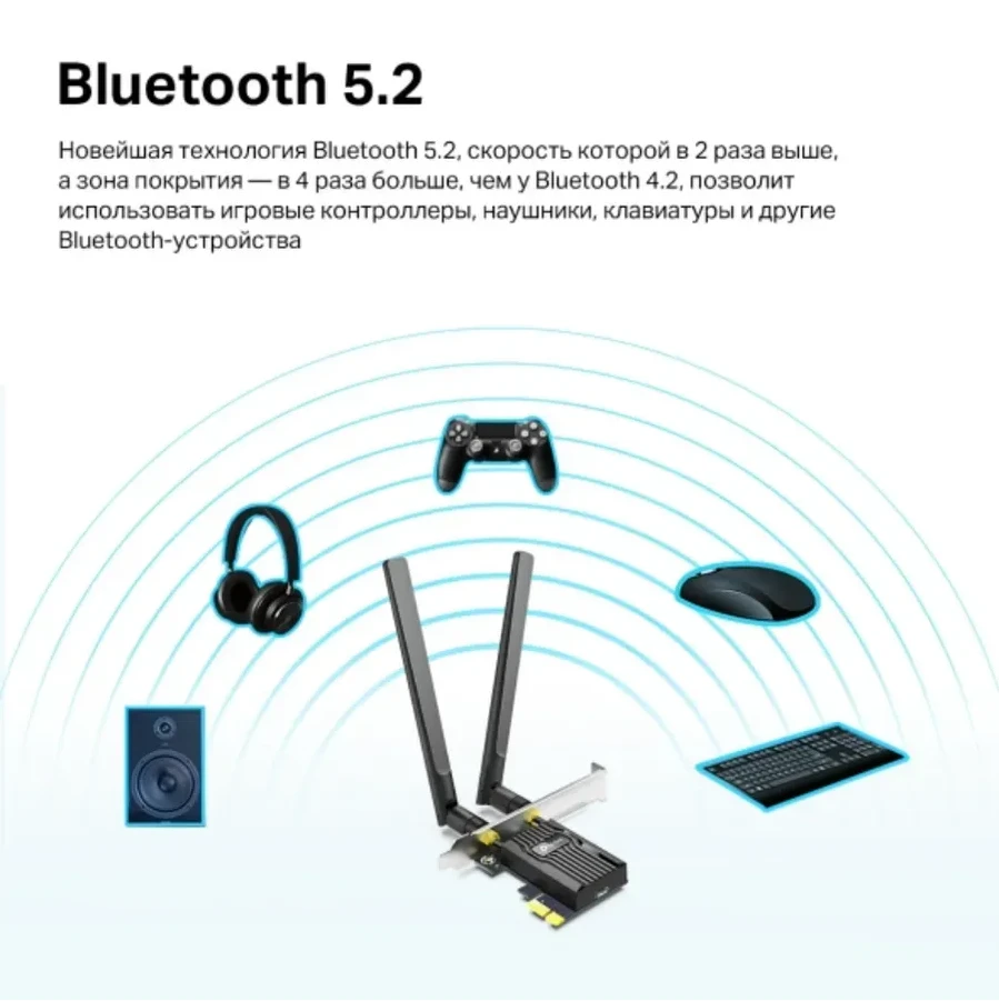 Адаптер Wi-Fi PCIe AX1500 Tp-Link Archer TX20E — 5