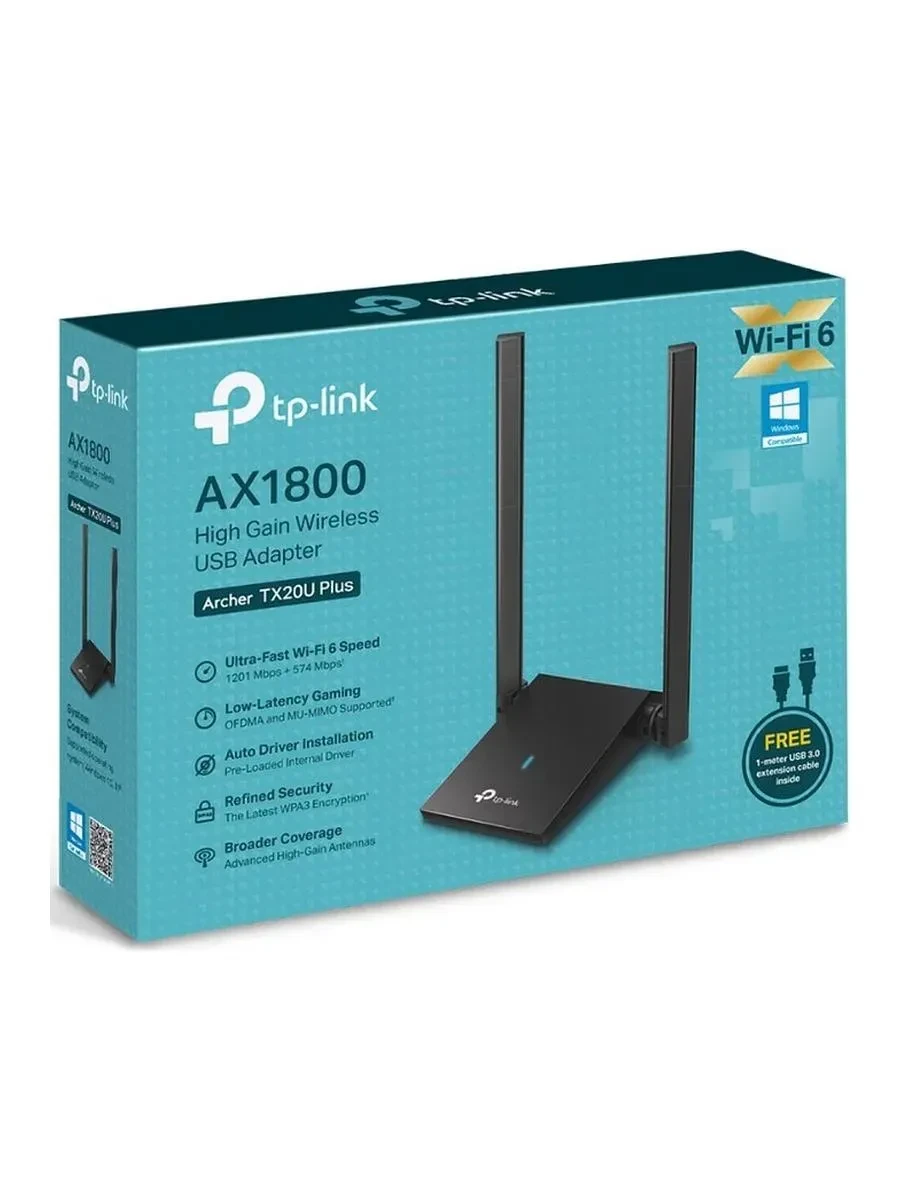 Wi-Fi адаптер USB-adapter TP-Link Archer TX20U Plus, AX1800, Wi-Fi 6 — 2