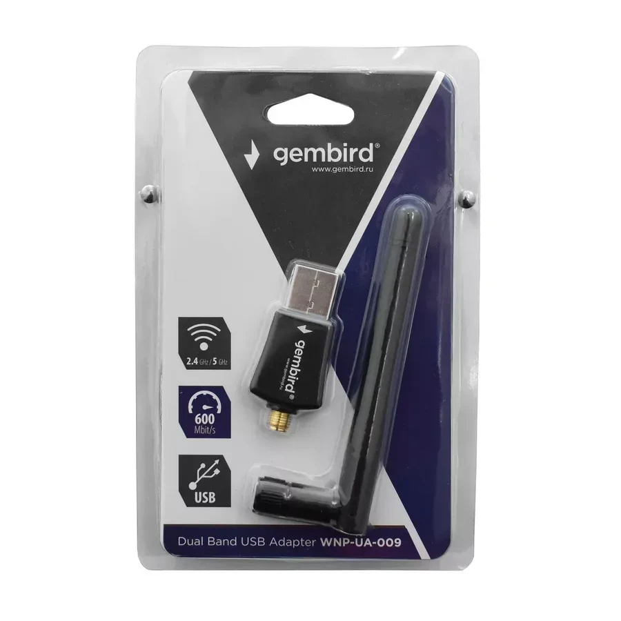 Беспроводной USB адаптер Gembird WNP-UA-009, WiFi 5, 433 Mbps