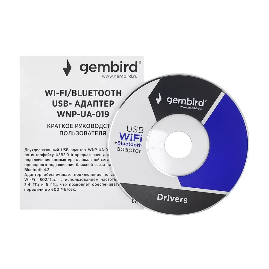 Беспроводной USB адаптер Gembird WNP-UA-019, BT, WiFi 5, 433 Mbps — 3